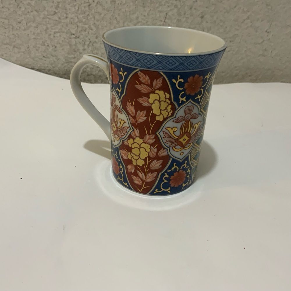 Smithsonian Institution Coffee Mug Japanese Imari Style of Blue Red & Gold Tone